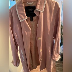 Coach women’s button closure jacket, white lining, side pockets
